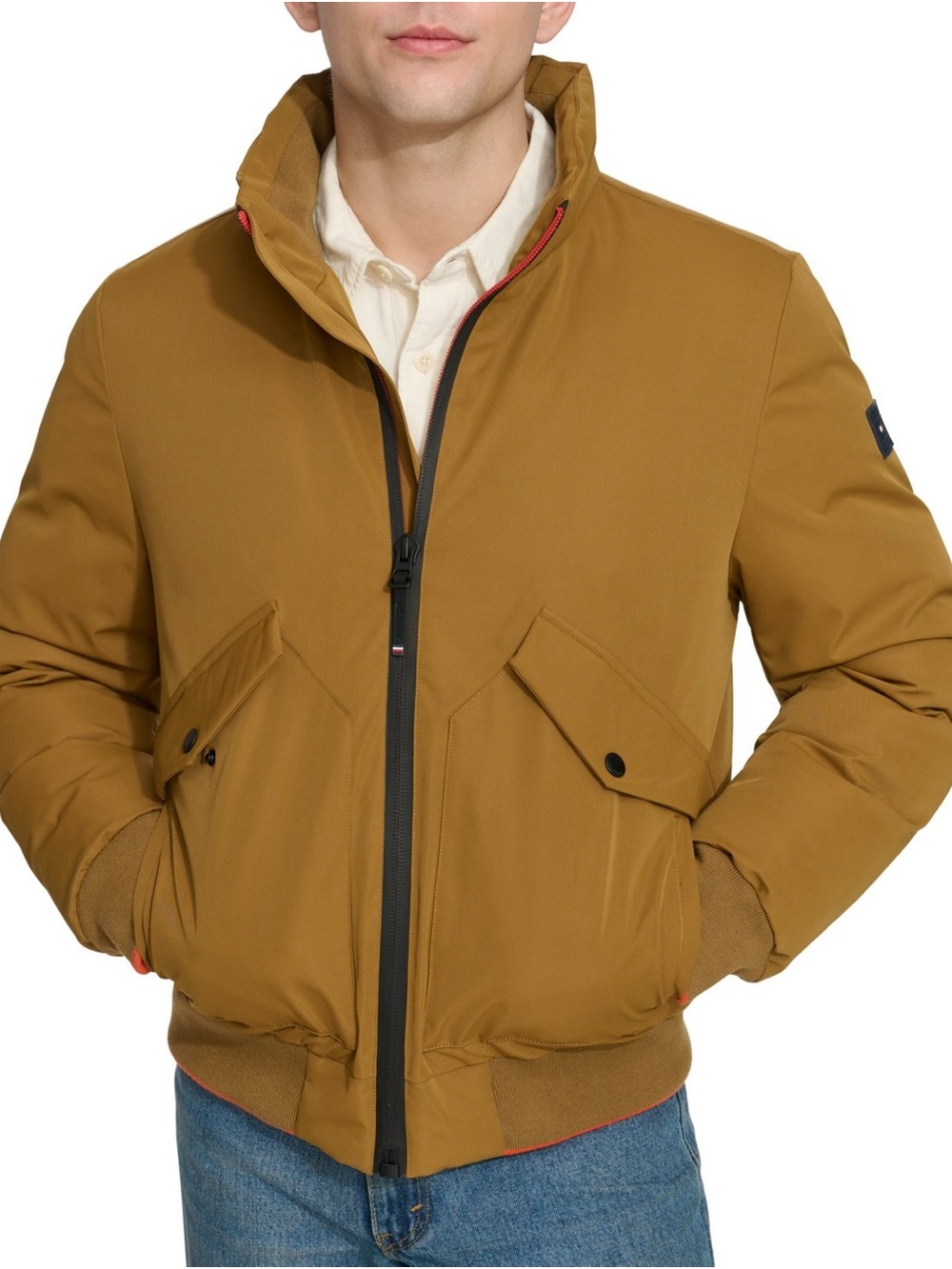 Tommy Hilfiger Men's Flex Performance Zip-Front Bomber Jacket - Bronze